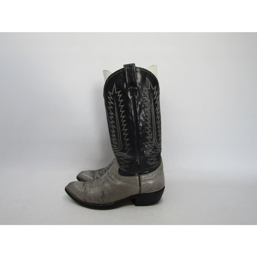 Cowtown Mens Size 8 D Gray Blue Leather Cowboy Western Boots